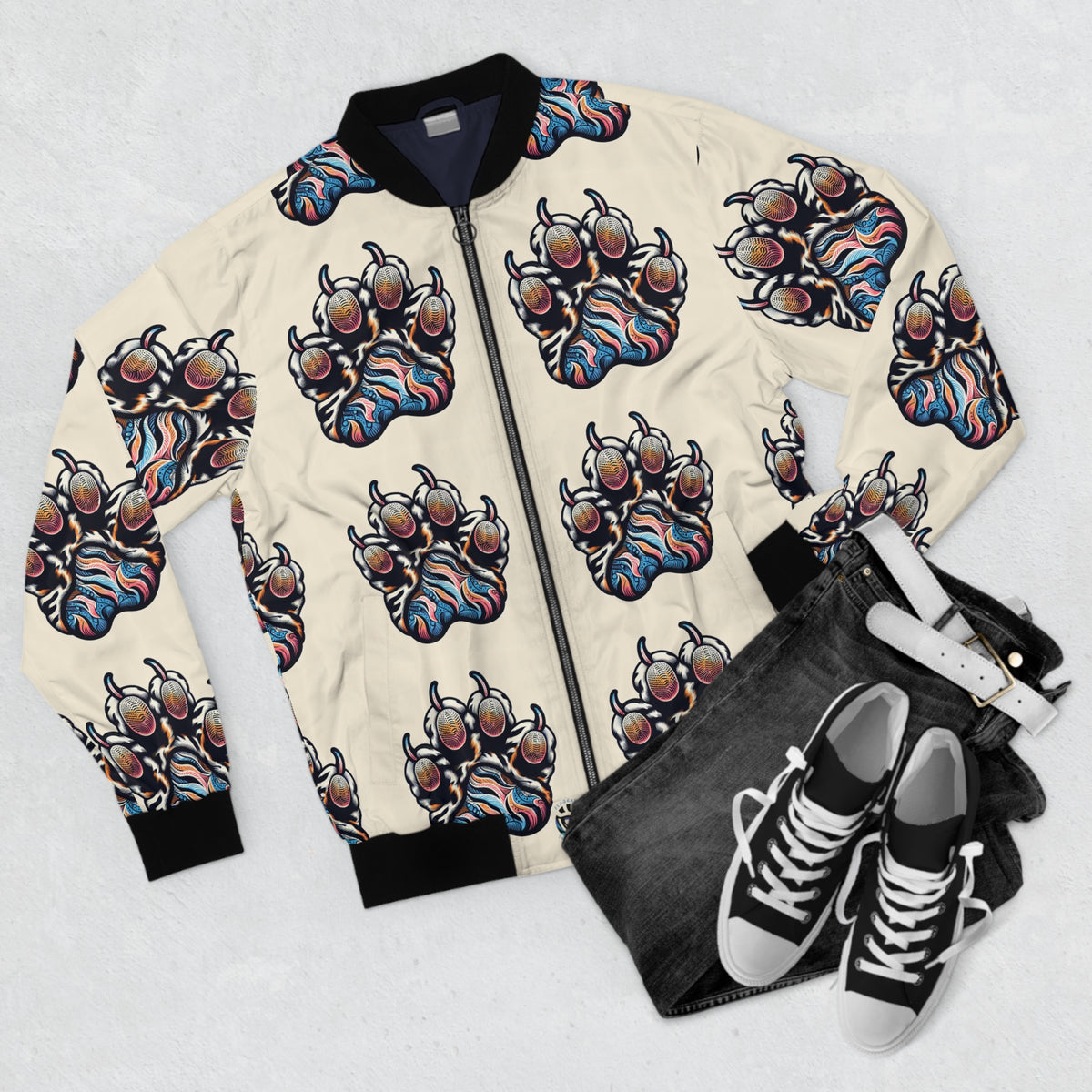 Men's Stylish Graphic Bomber Jacket - Unique Artistic Design for Trendsetters