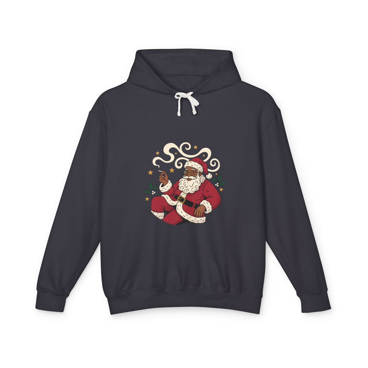 Santa Paws Hoodie — Christmas Santa & Paw Print Holiday Hoodie
