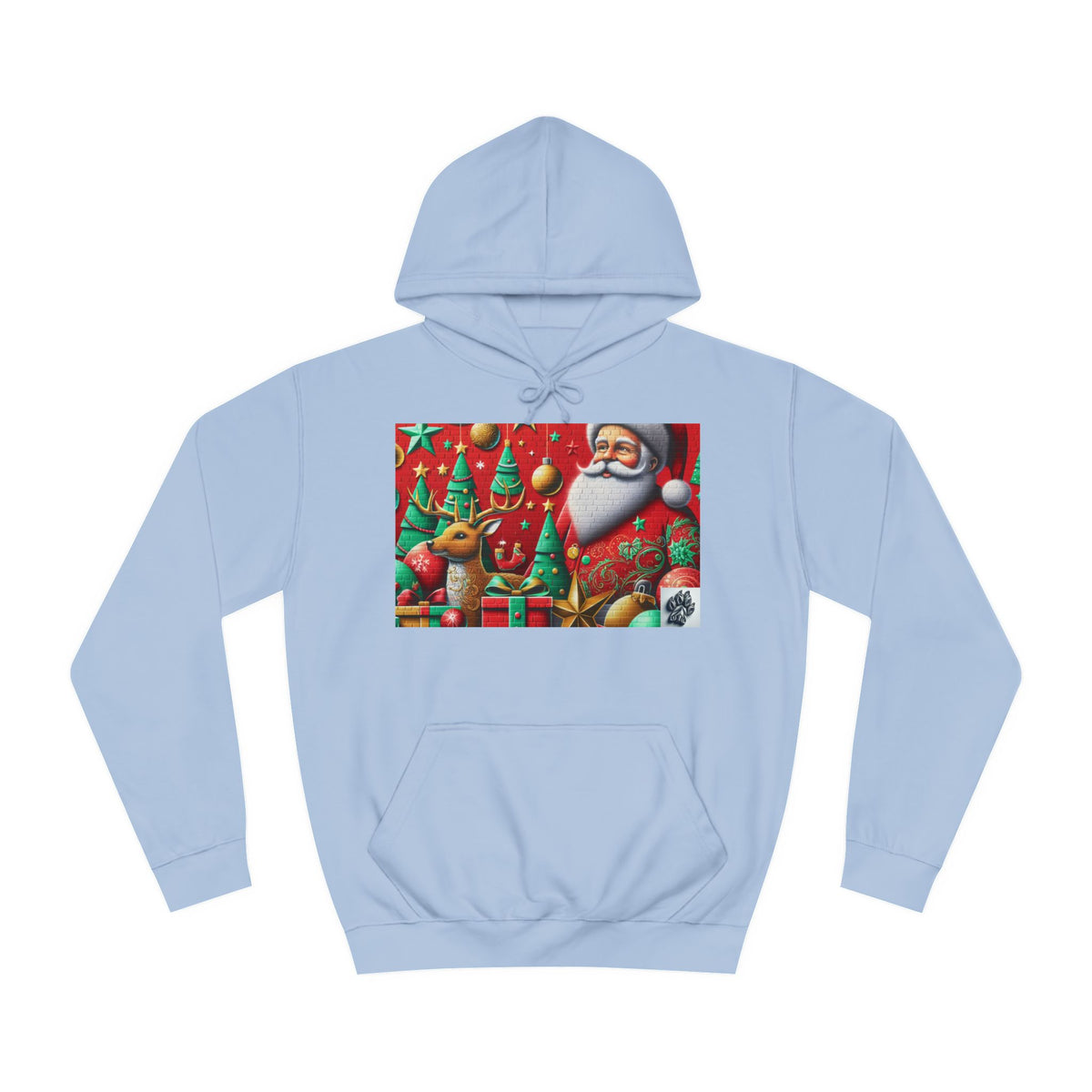 Festive Santa and Reindeer Unisex Hoodie