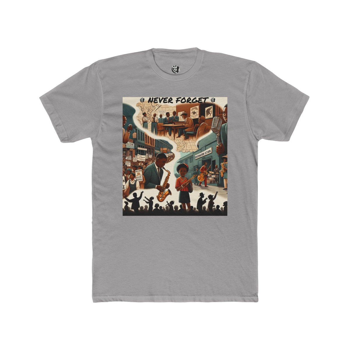 Unisex Cotton Crew Tee - 'Never Forget' Black History