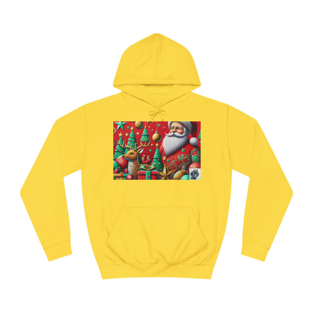 Festive Santa and Reindeer Unisex Hoodie