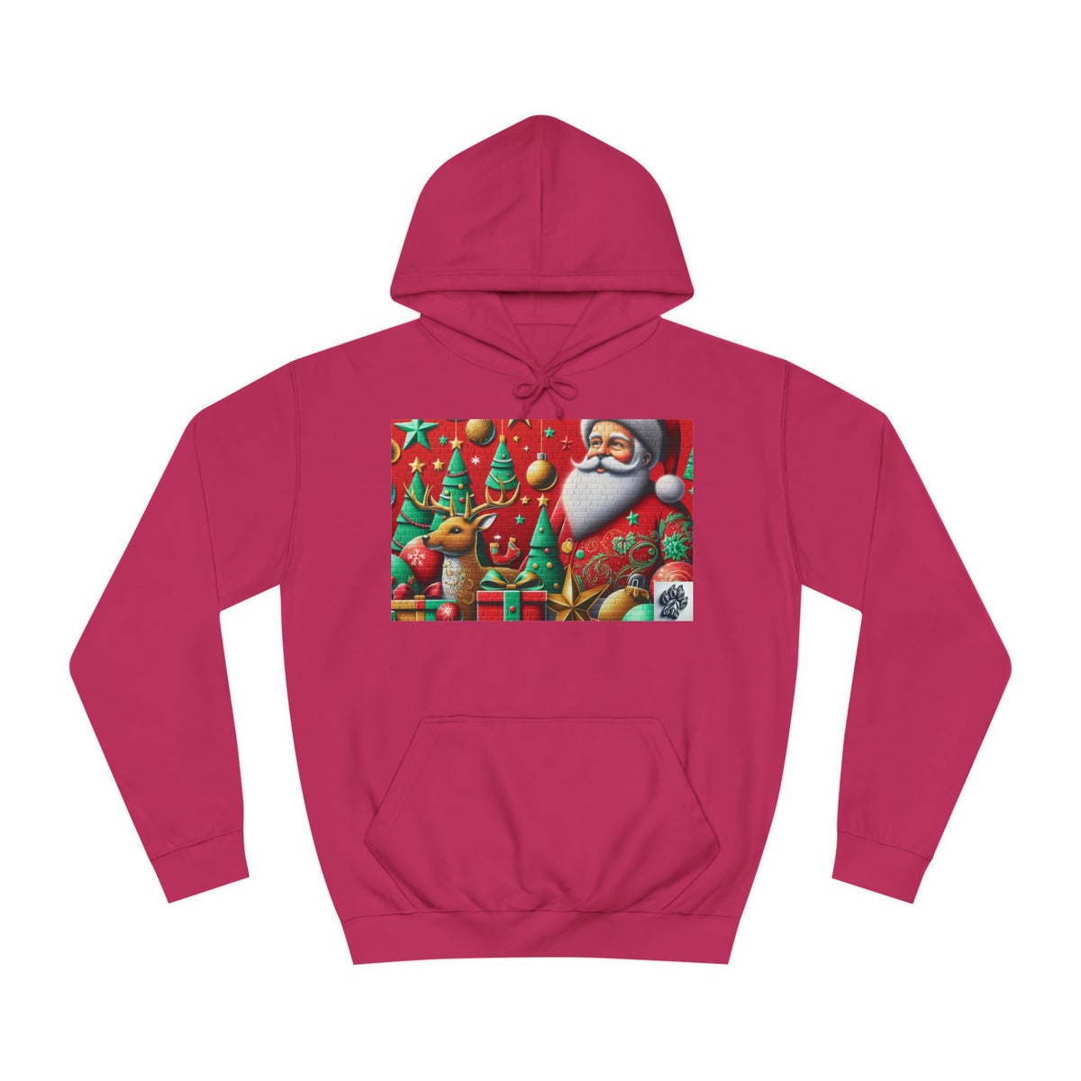 Festive Santa and Reindeer Unisex Hoodie