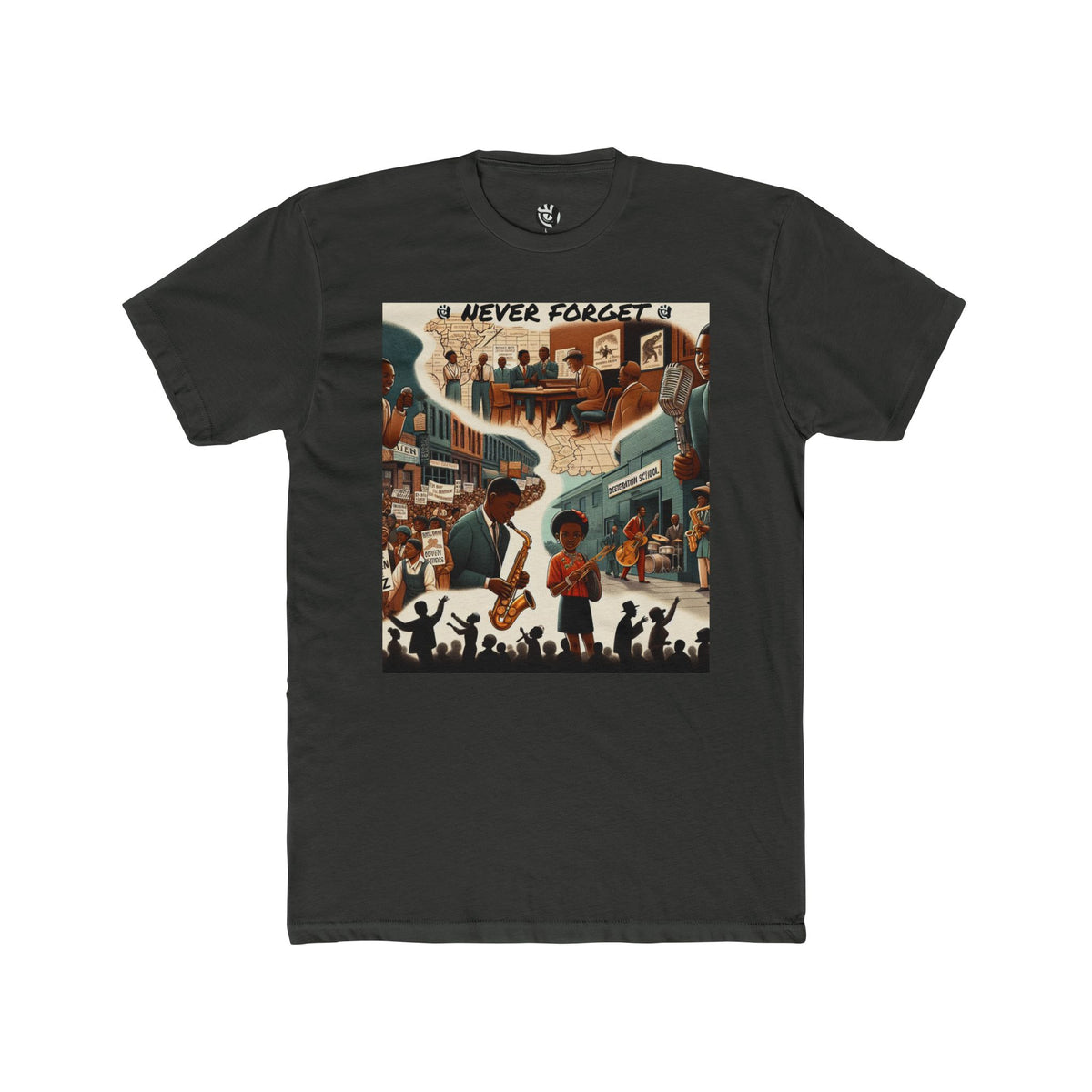 Unisex Cotton Crew Tee - 'Never Forget' Black History