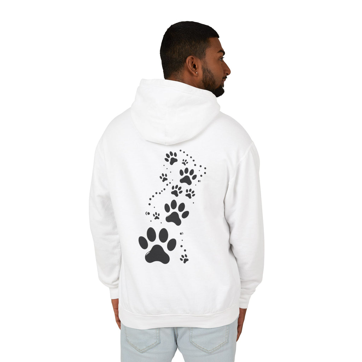 Santa Paws Hoodie — Christmas Santa & Paw Print Holiday Hoodie