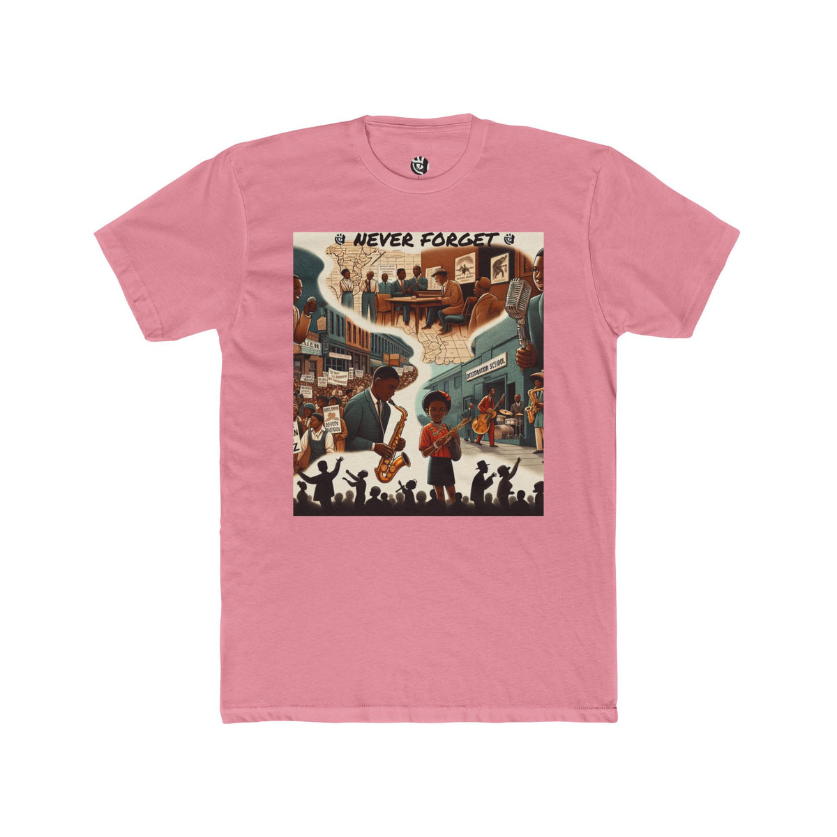 Unisex Cotton Crew Tee - 'Never Forget' Black History