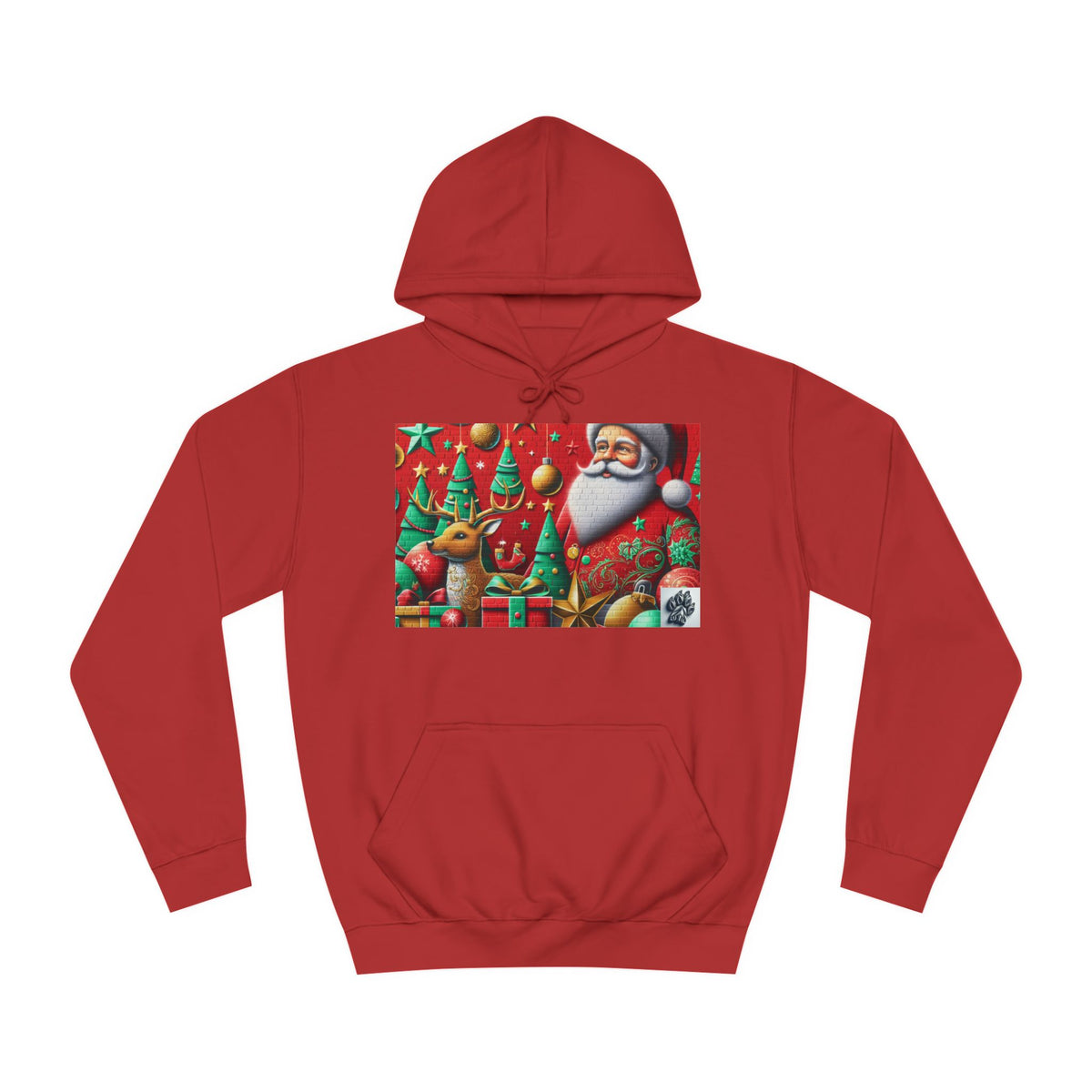 Festive Santa and Reindeer Unisex Hoodie