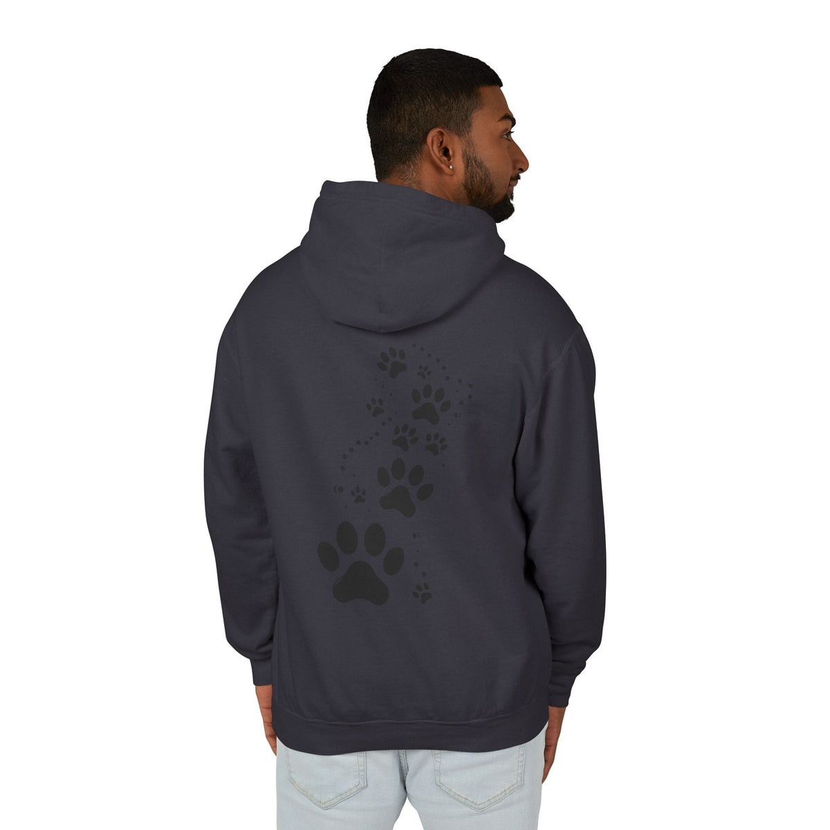 Santa Paws Hoodie — Christmas Santa & Paw Print Holiday Hoodie