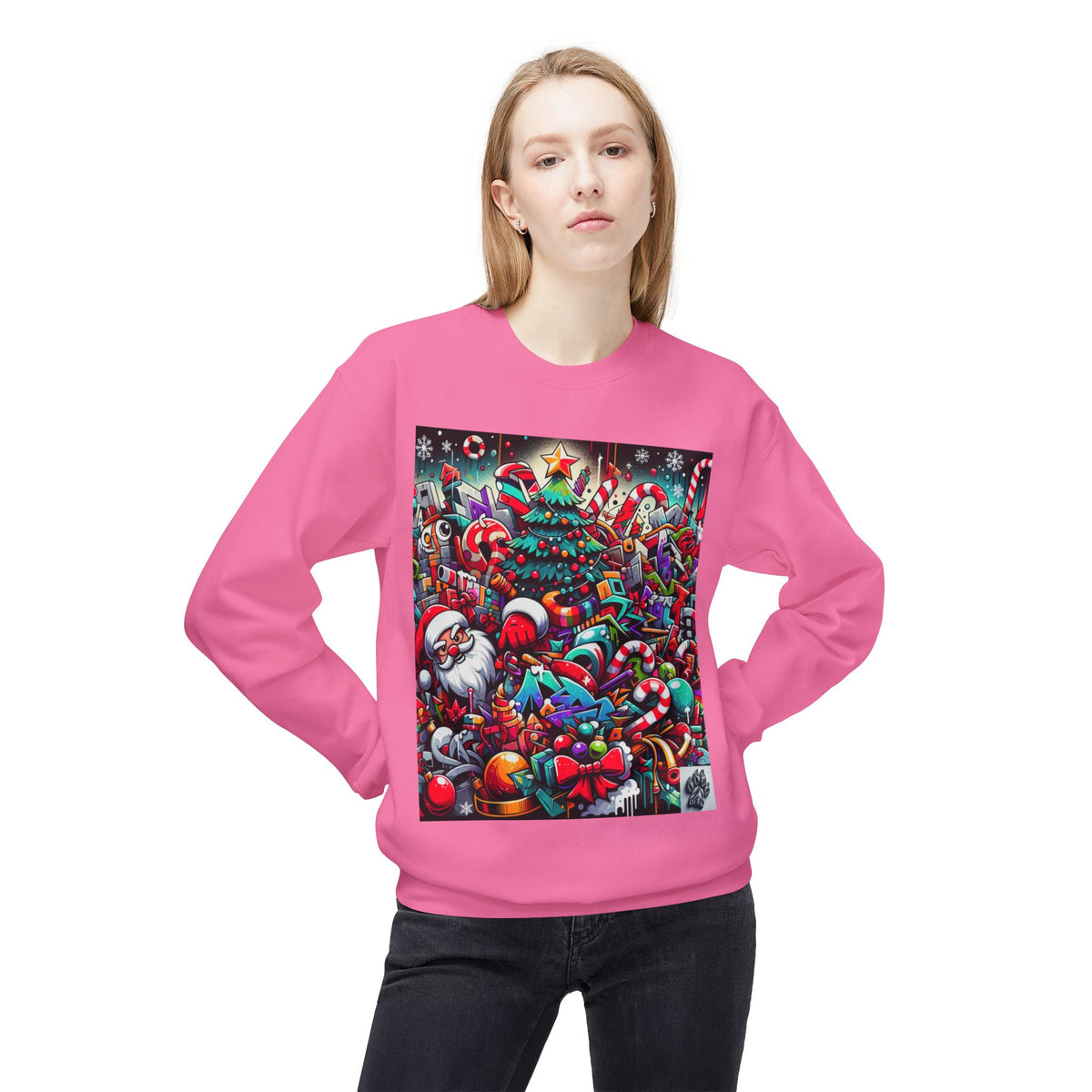 Festive Christmas Sweatshirt with Santa and Holiday Cheer Design