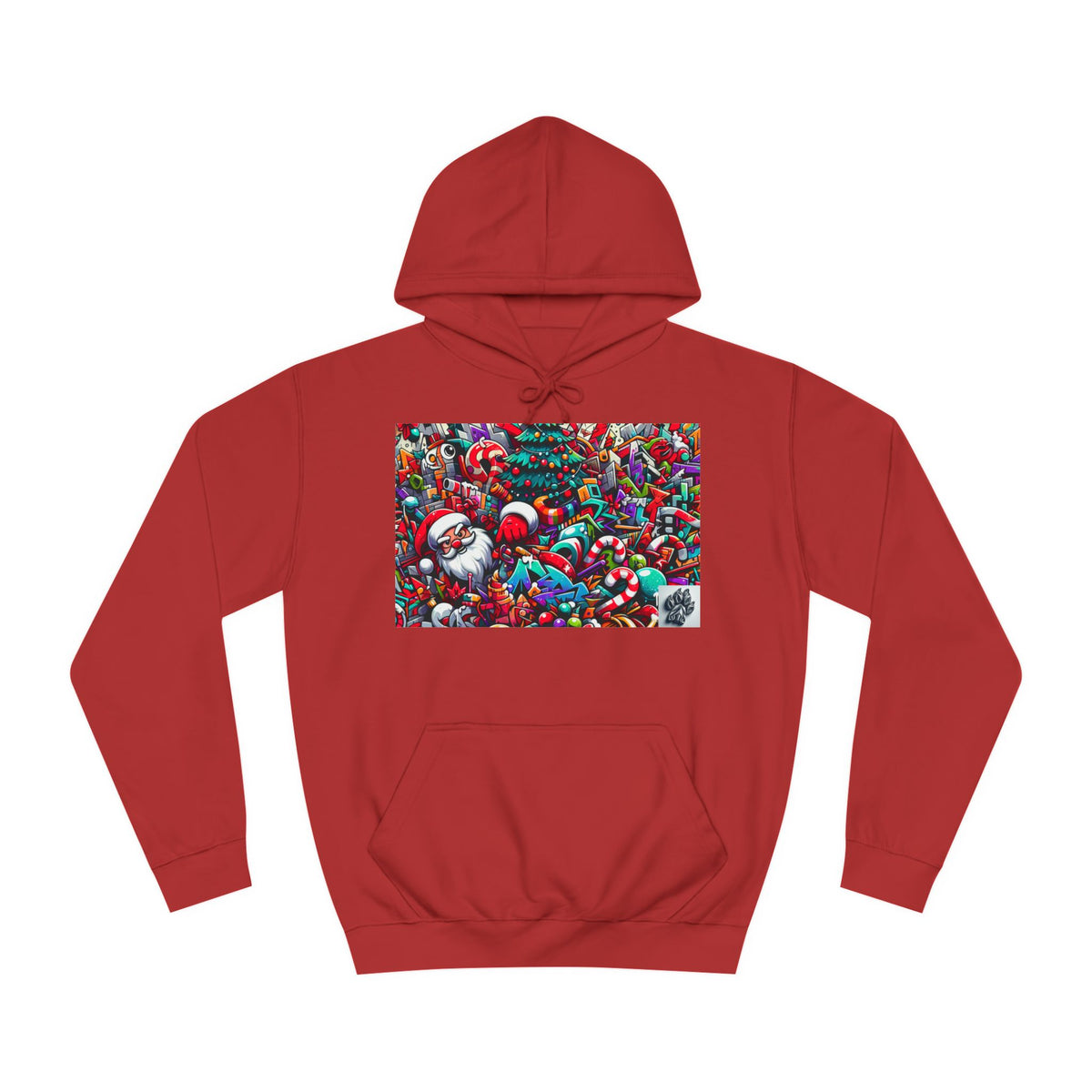 Festive Santa Graphic Unisex College Hoodie - Perfect Holiday Wear