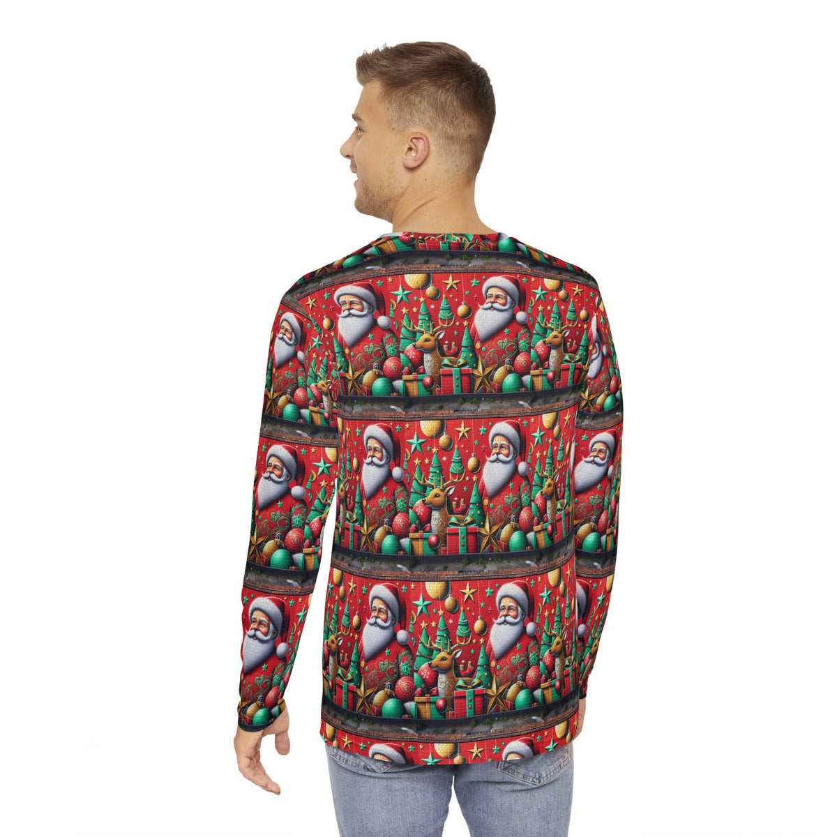 Festive Santa Long Sleeve Shirt for Holiday Cheer