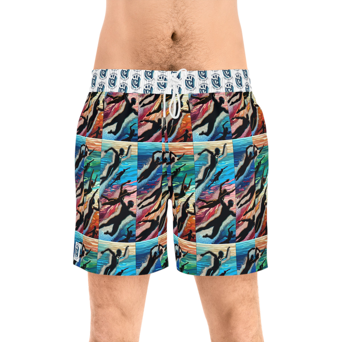 Vibrant Men's Mid-Length Swim Shorts