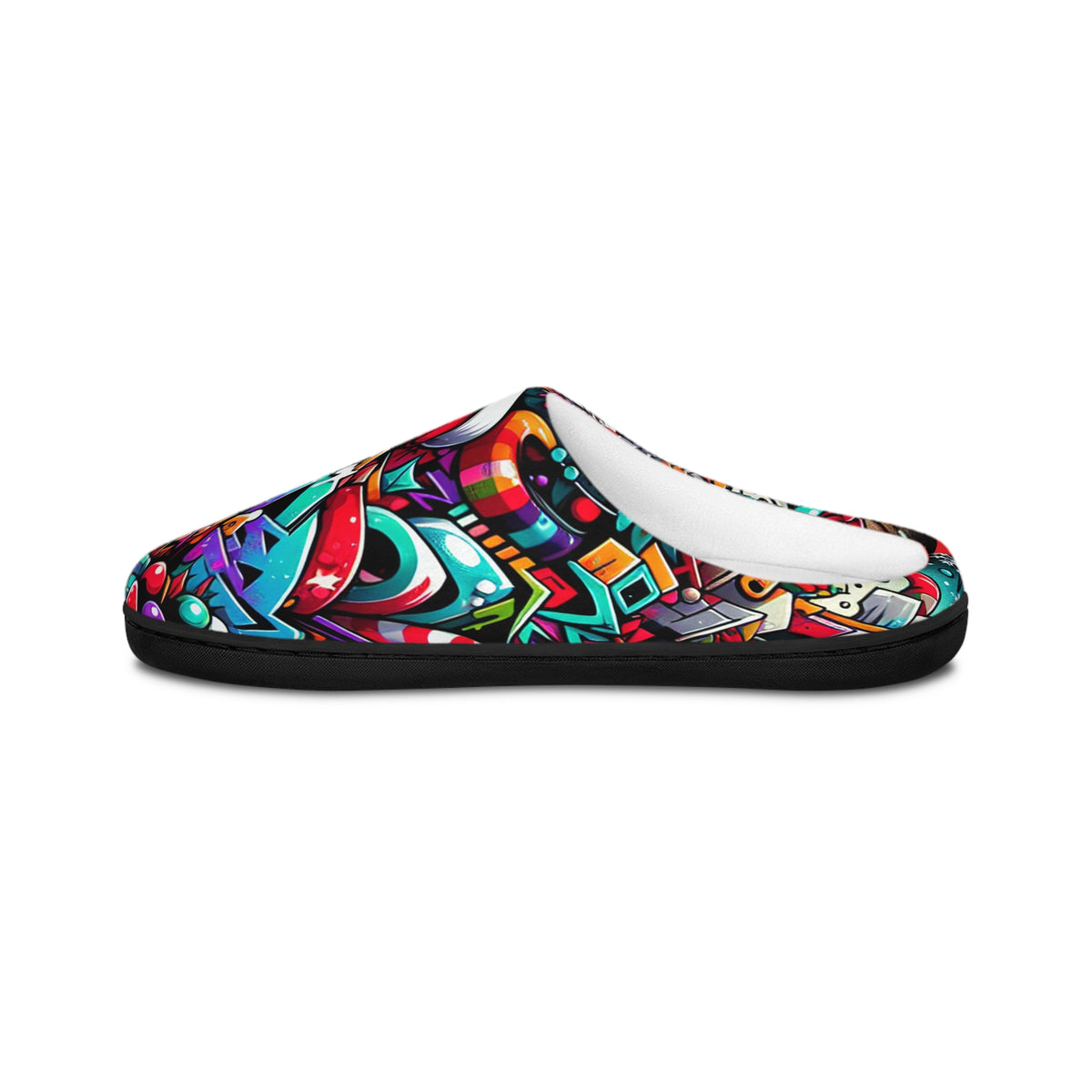 Men's Indoor Slippers - Festive Santa Graphic Design for Cozy Comfort