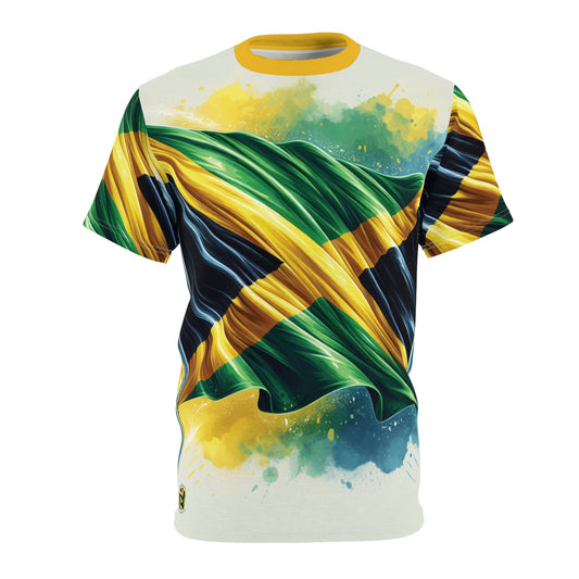 Jamaican Flag Unisex Cut & Sew Tee - Vibrant Colors for Celebrations & Everyday Wear