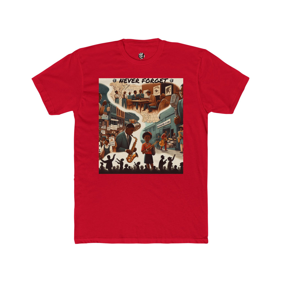 Unisex Cotton Crew Tee - 'Never Forget' Black History
