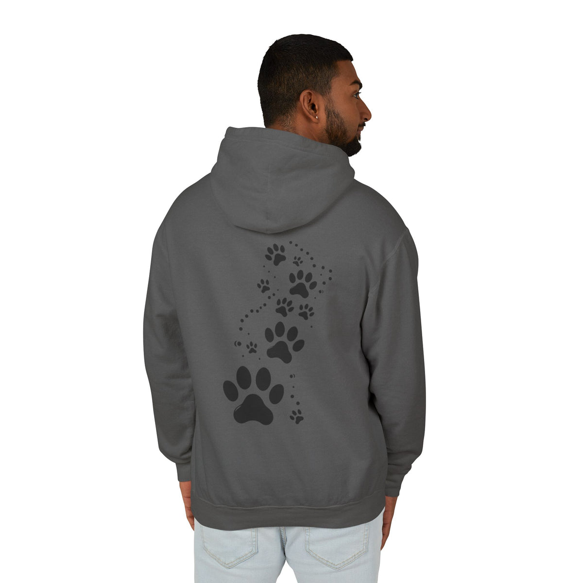 Santa Paws Hoodie — Christmas Santa & Paw Print Holiday Hoodie