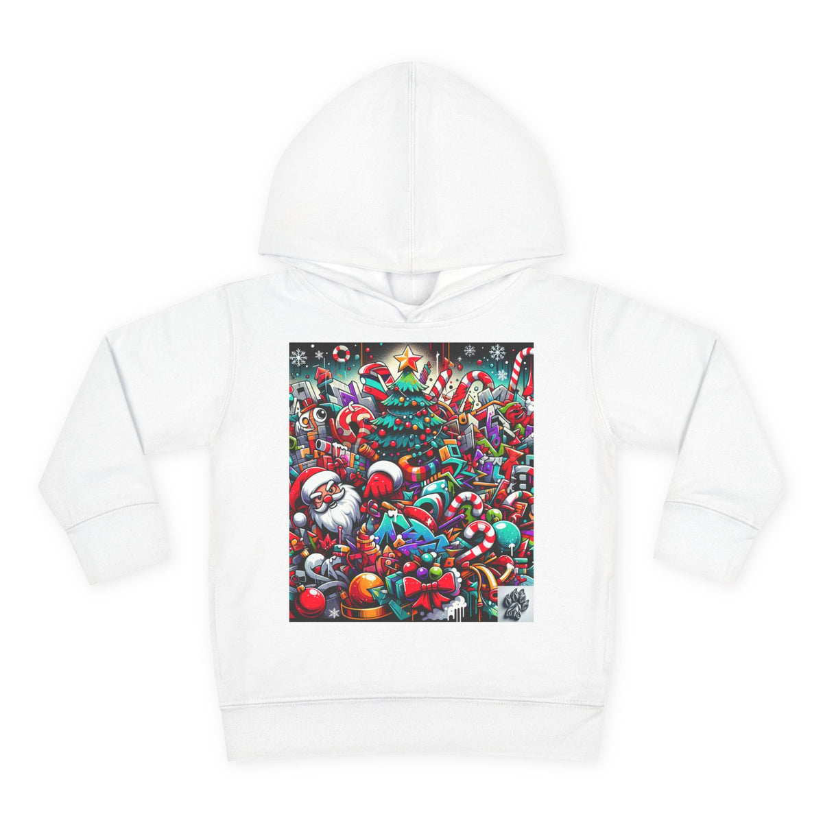 Festive Santa Toddler Hoodie - Cozy Christmas Fleece Pullover