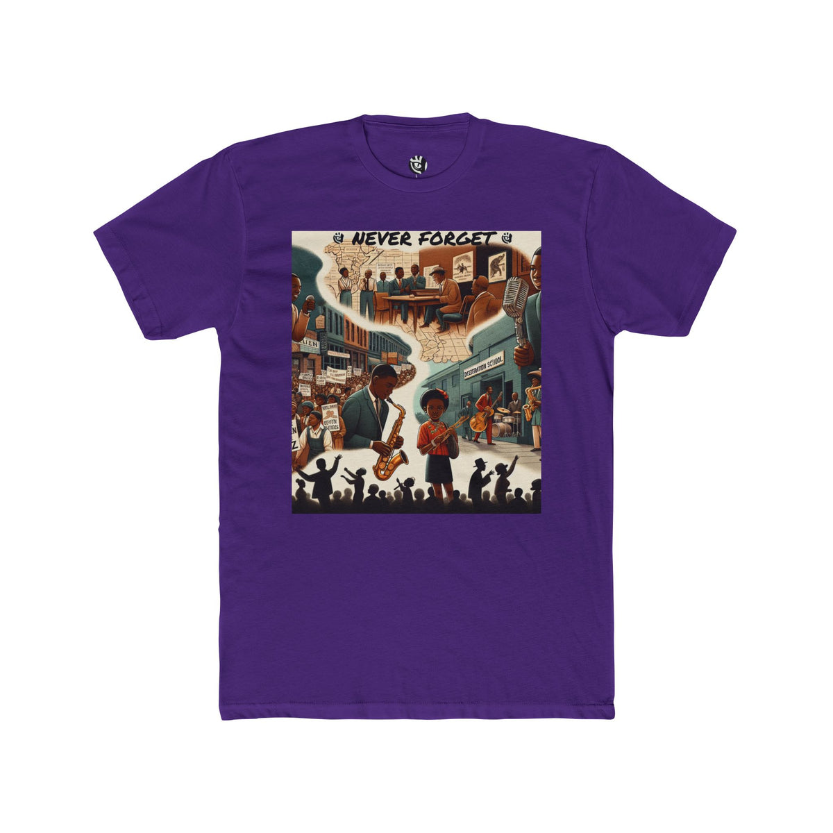 Unisex Cotton Crew Tee - 'Never Forget' Black History