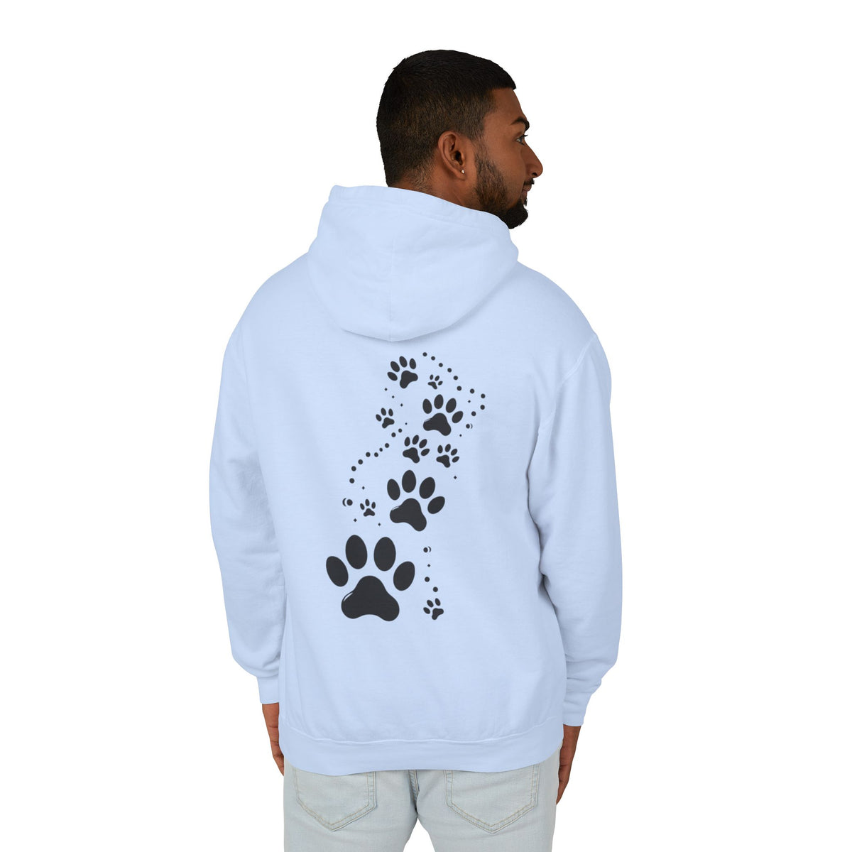Santa Paws Hoodie — Christmas Santa & Paw Print Holiday Hoodie