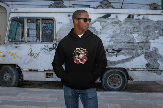 Santa Paws Hoodie — Christmas Santa & Paw Print Holiday Hoodie