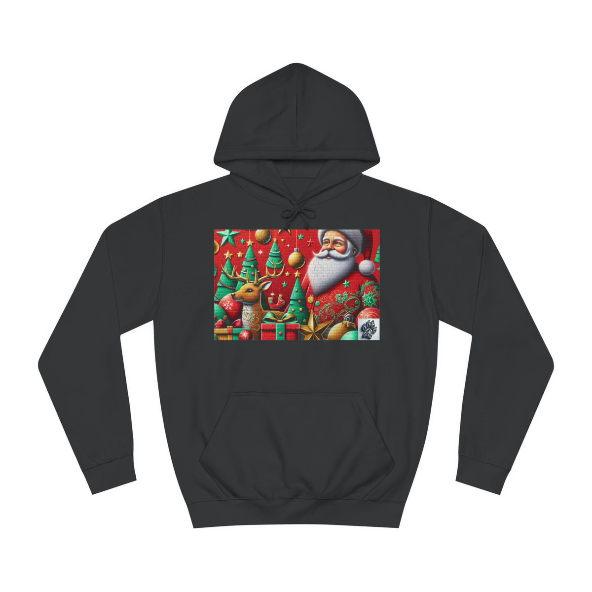 Festive Santa and Reindeer Unisex Hoodie