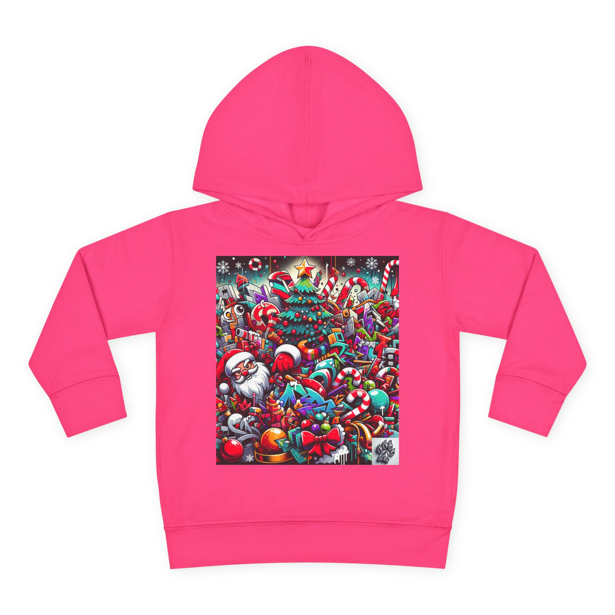 Festive Santa Toddler Hoodie - Cozy Christmas Fleece Pullover