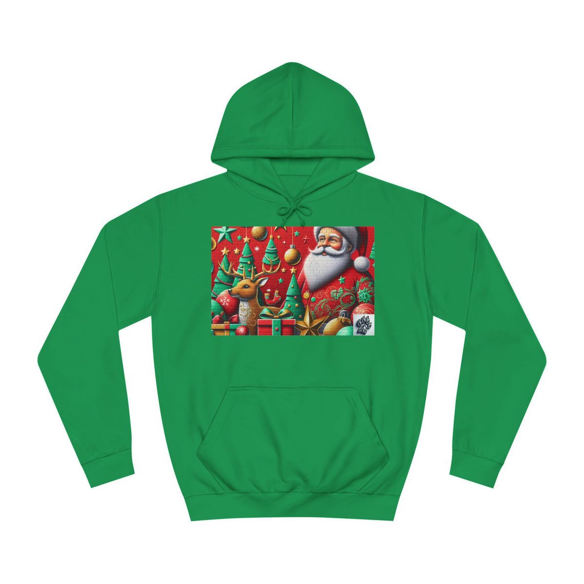 Festive Santa and Reindeer Unisex Hoodie