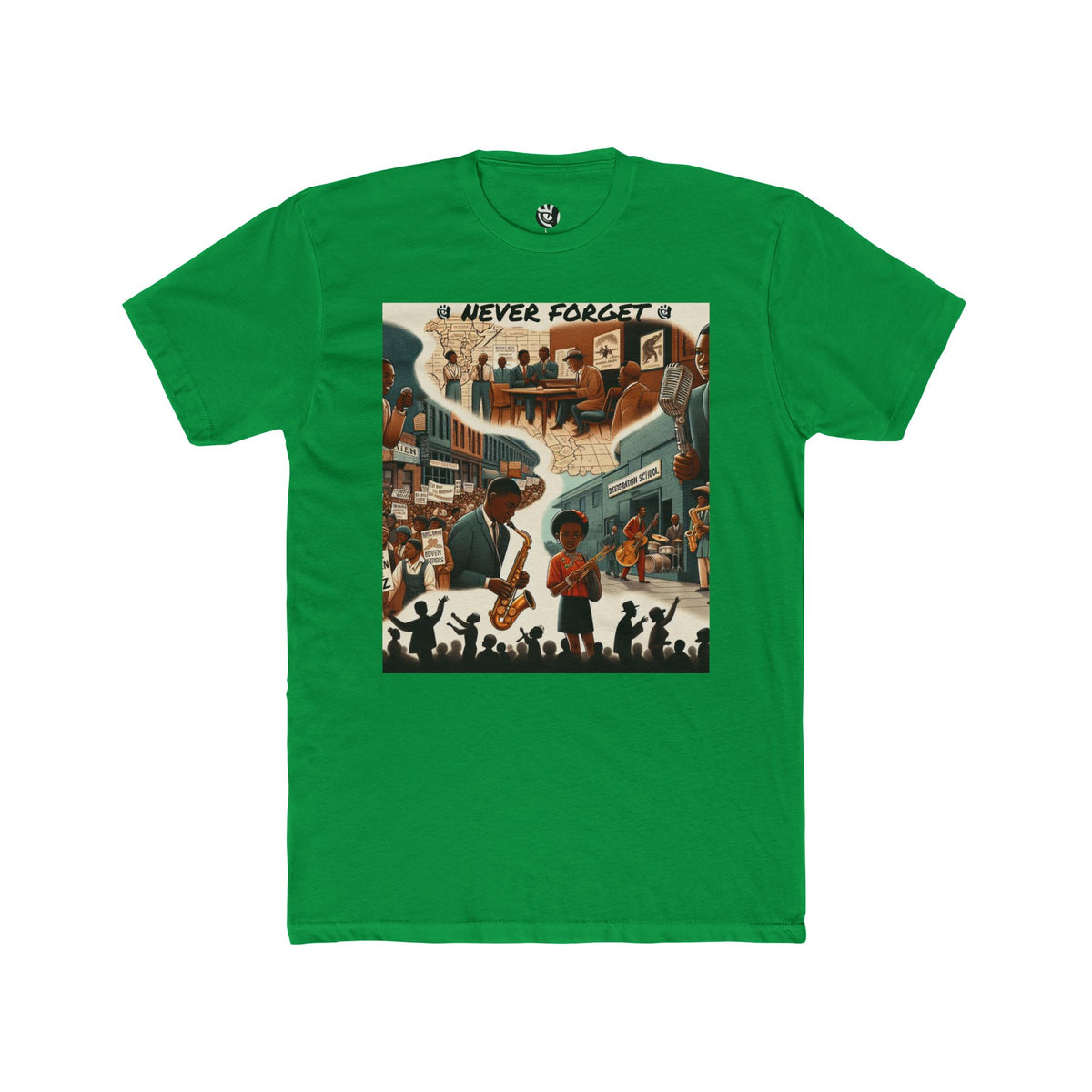 Unisex Cotton Crew Tee - 'Never Forget' Black History
