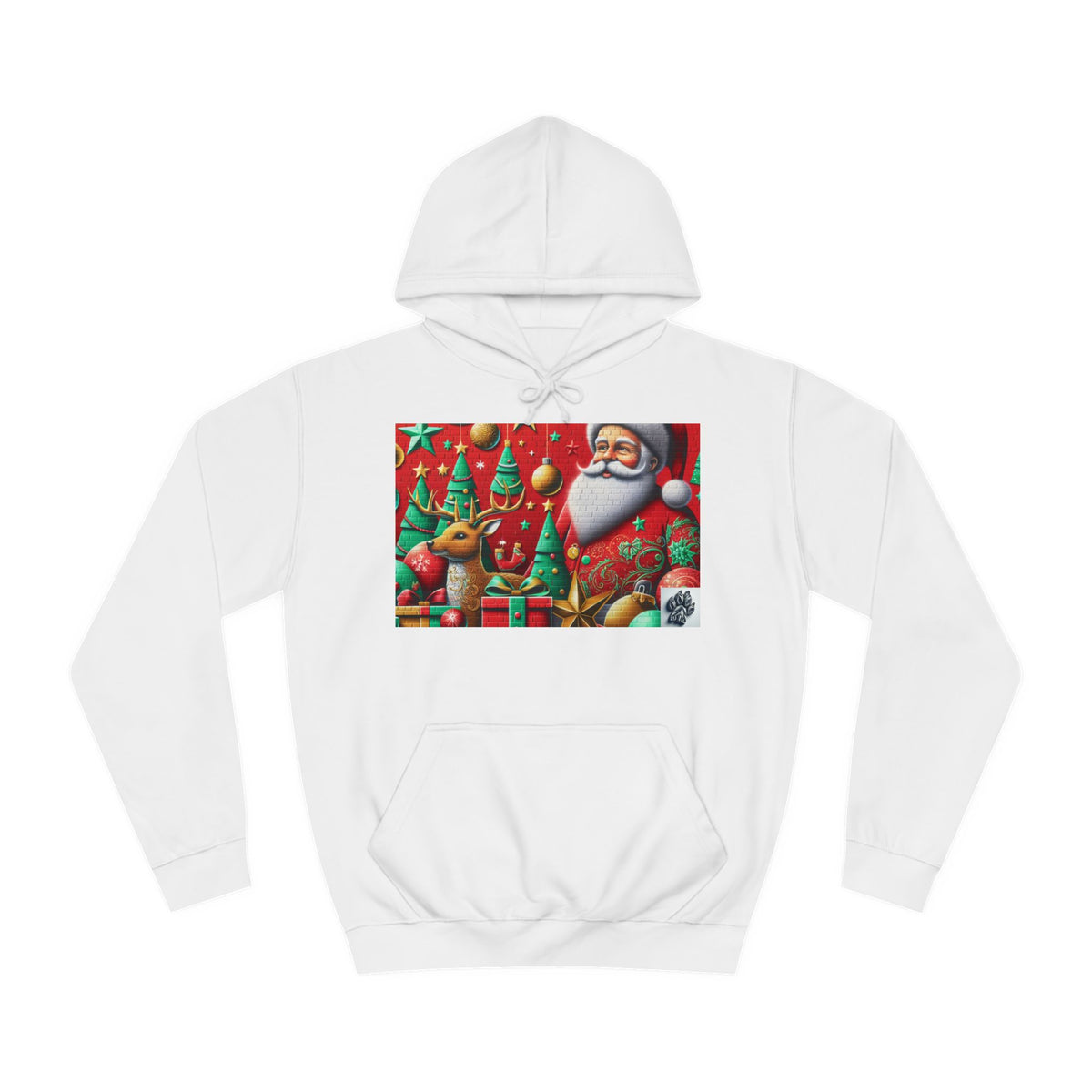 Festive Santa and Reindeer Unisex Hoodie