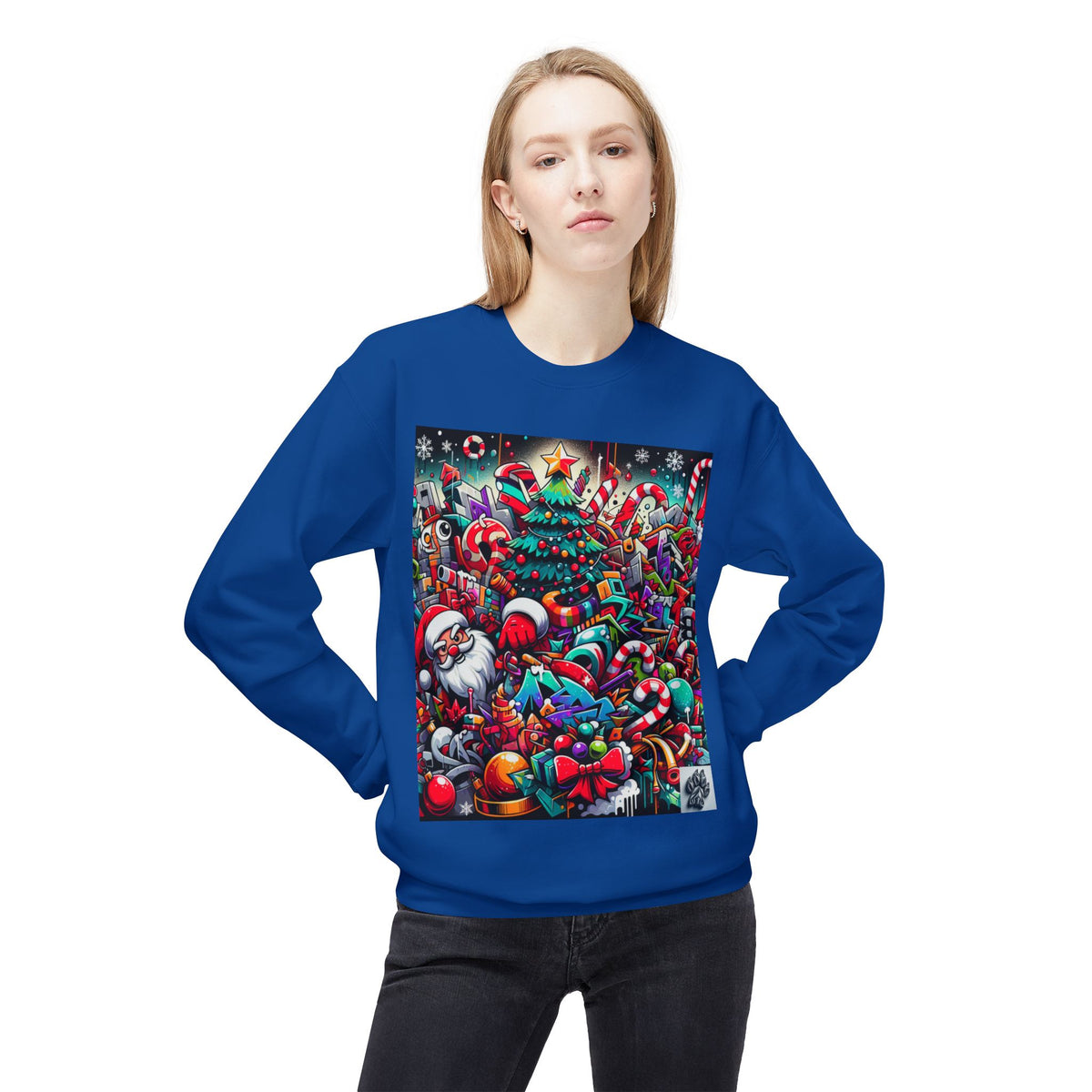 Festive Christmas Sweatshirt with Santa and Holiday Cheer Design