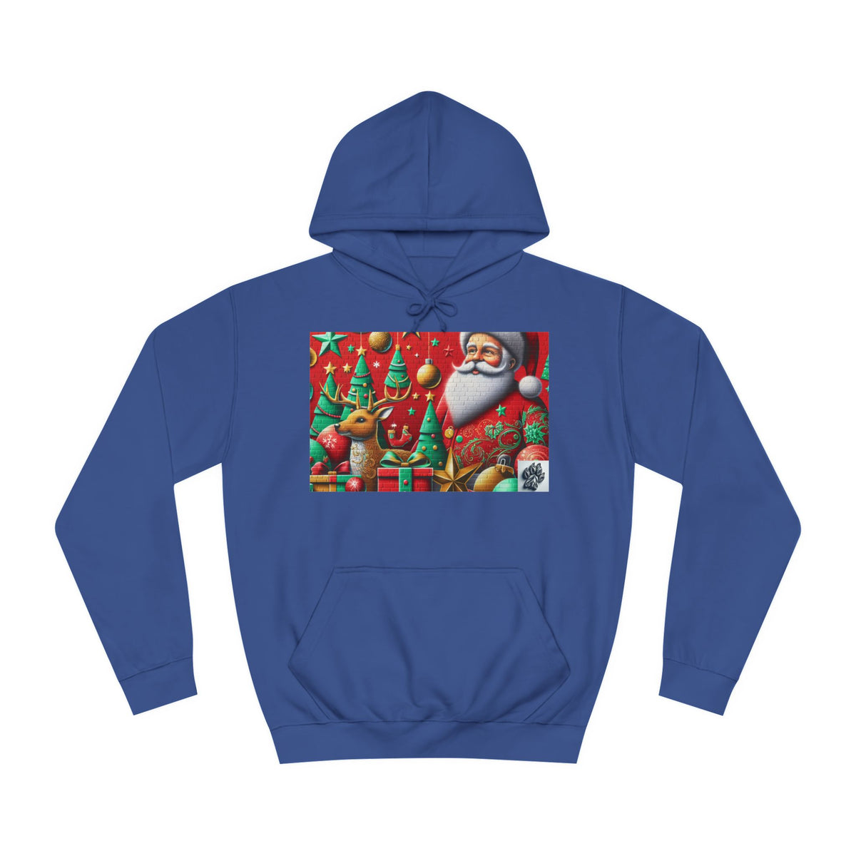 Festive Santa and Reindeer Unisex Hoodie