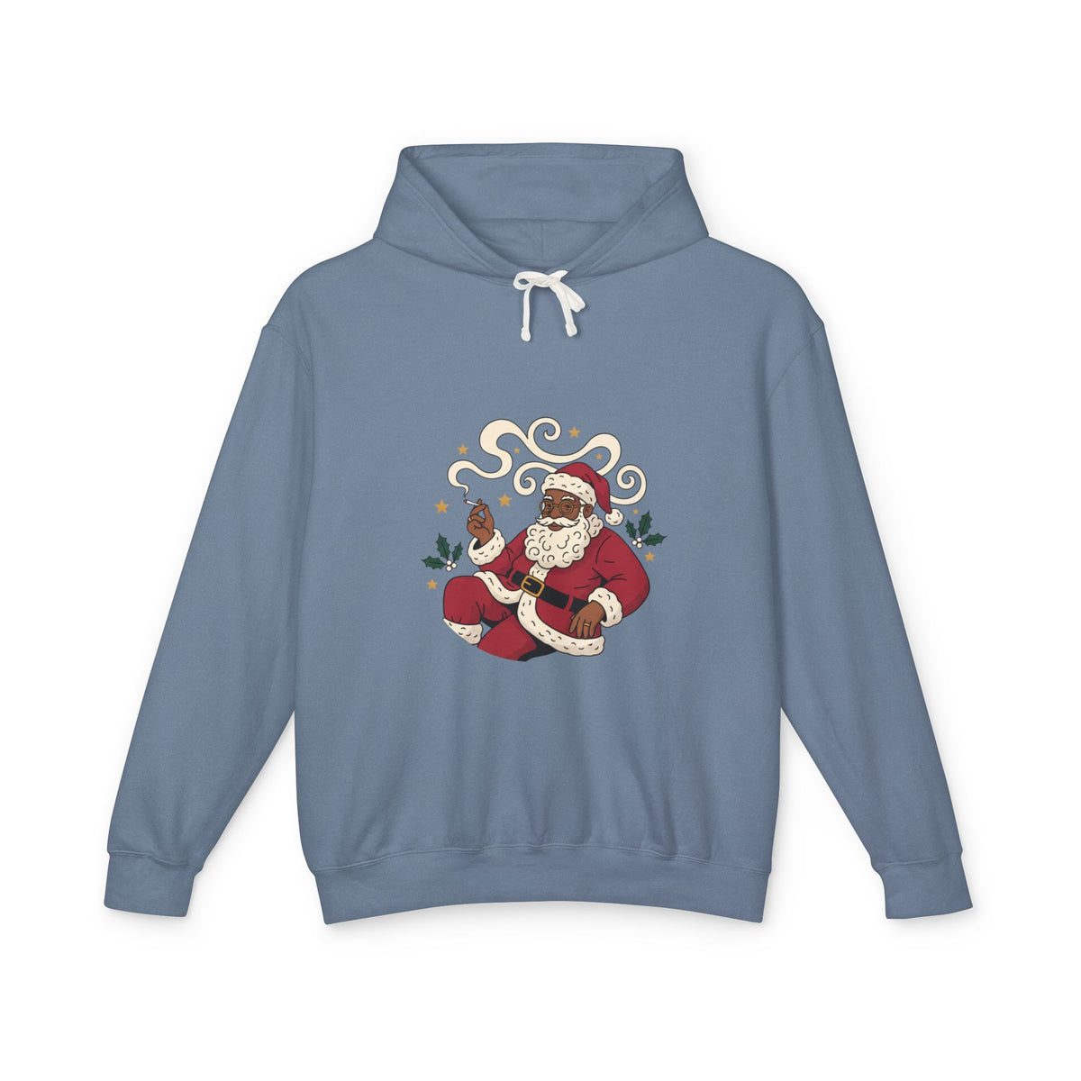 Santa Paws Hoodie — Christmas Santa & Paw Print Holiday Hoodie