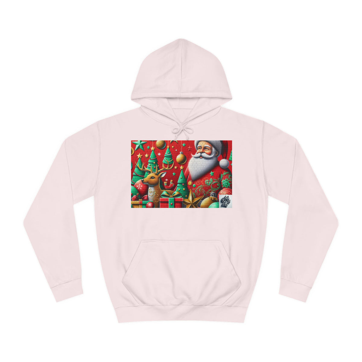 Festive Santa and Reindeer Unisex Hoodie