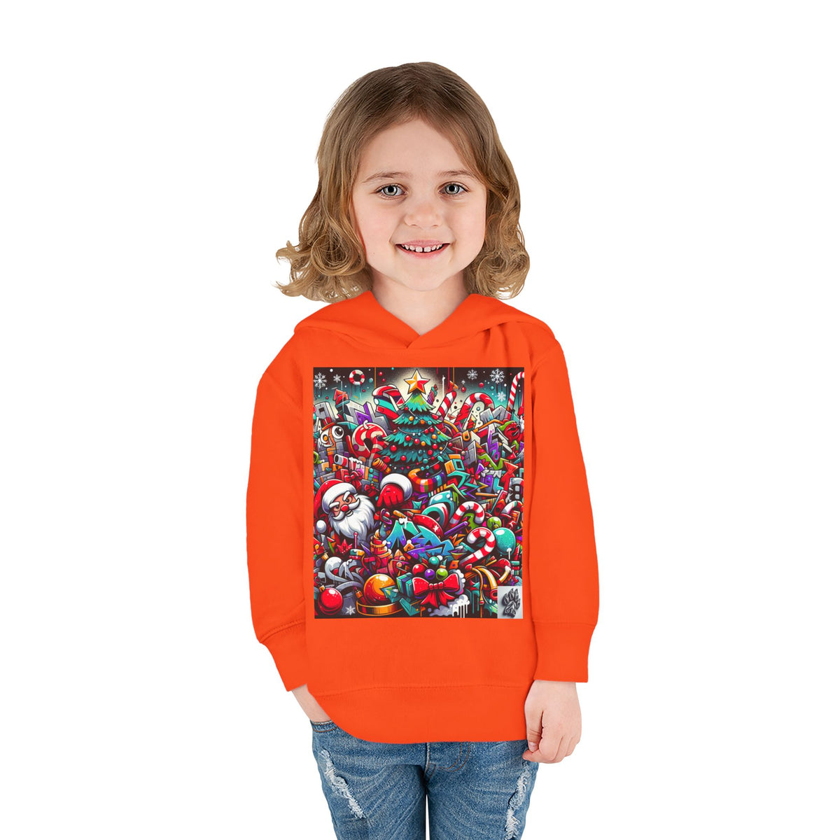 Festive Santa Toddler Hoodie - Cozy Christmas Fleece Pullover