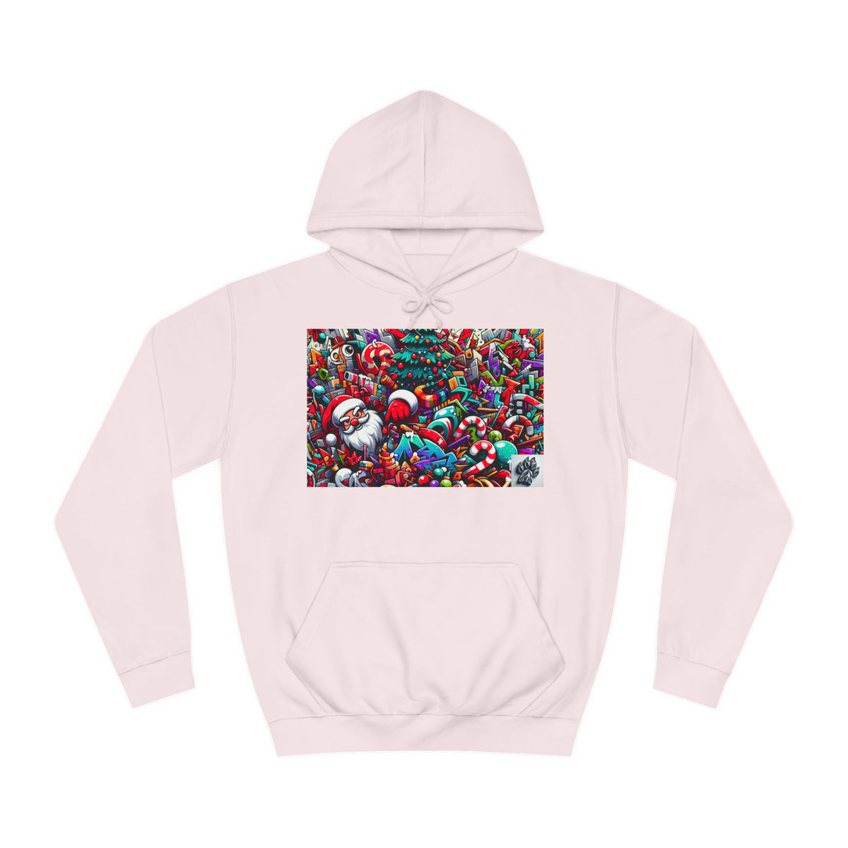 Festive Santa Graphic Unisex College Hoodie - Perfect Holiday Wear