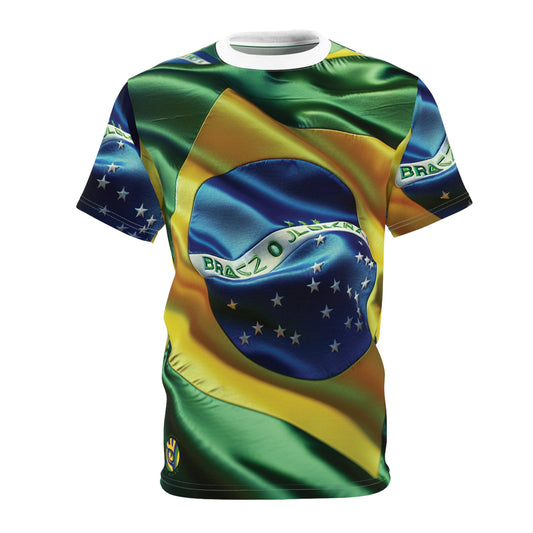 Brazilian Flag Unisex Cut & Sew Tee - Celebrate Culture and Style