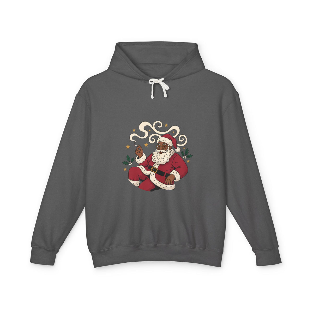 Santa Paws Hoodie — Christmas Santa & Paw Print Holiday Hoodie